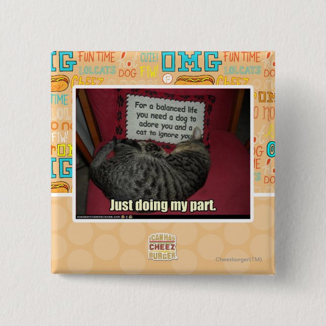 Just doing my part. 15 cm square badge (Front)