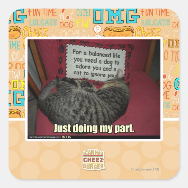 Just doing my part. square sticker (Front)