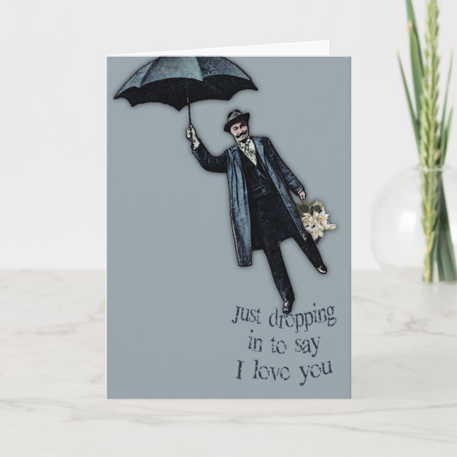 Just Dropping In Valentine Holiday Card (Front)