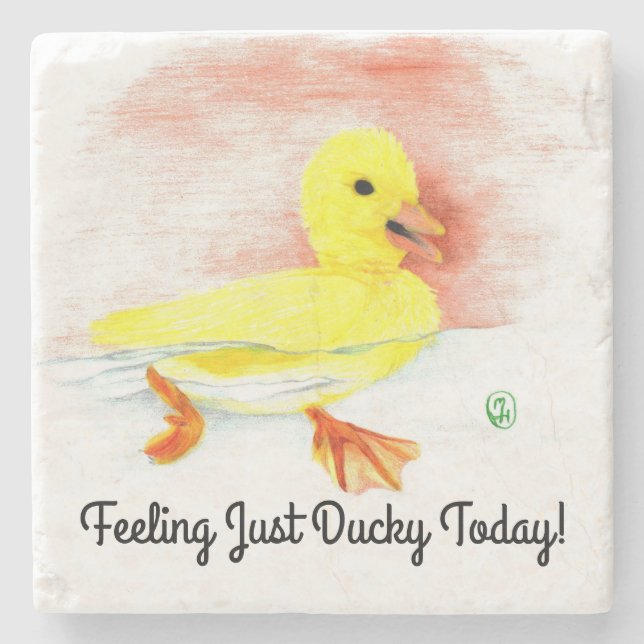 "Just Ducky" Stone Coaster (Front)