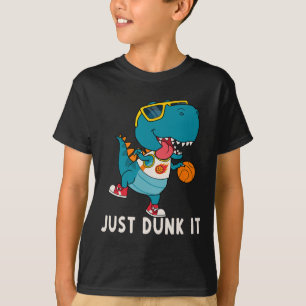 Just Dunk It Fun Dinosaur Bysketbyll League Slam D T-Shirt