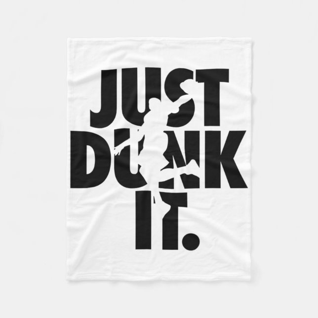 Just Dunk It Sketll Silhouette  Fleece Blanket (Front)