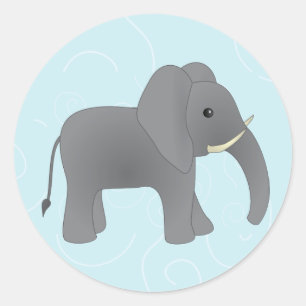Just Elephant Classic Round Sticker