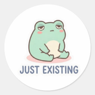 Just Existing Frog Sticker Cute Neutral Frog Minim