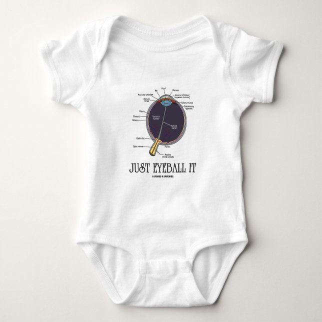 Just Eyeball It (Eye Anatomy Approximation Saying) Baby Bodysuit (Front)