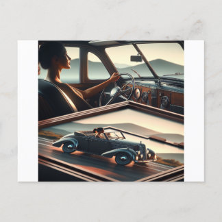 Just feel your car's retro style, drive it. postcard