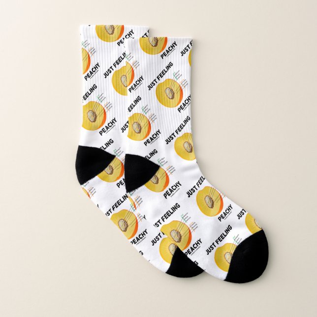 Just Feeling Peachy Peach Anatomy Fruit Geek Humou Socks (Pair)
