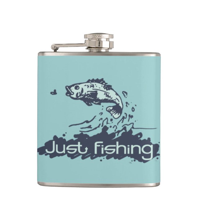 Just fishing fisherman's hip flask (Front)