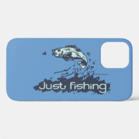 Just fishing mens blue iphone case