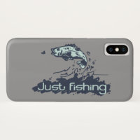 Just fishing mens grey iphone case