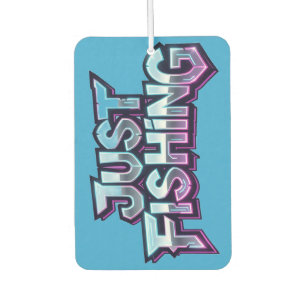Just Fishing Neon Glow Funny Gift for Fisherman Car Air Freshener