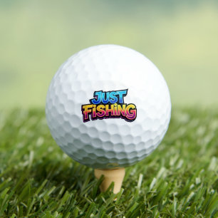 Just Fishing Neon Glow Rainbow Funny Gift for Fish Golf Balls