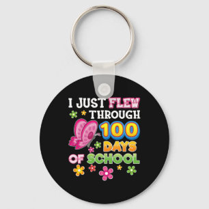 Just Flew Through 100 Days Of School Butterfly 100 Key Ring