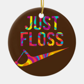 Just Floss Funny Dental Oral Hygienist RDH Ceramic Tree Decoration