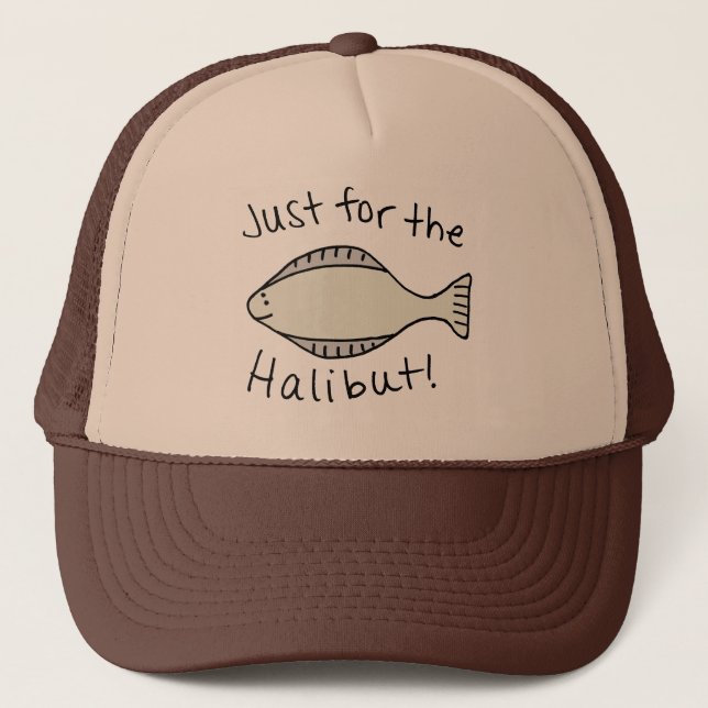 Just for the Halibut Trucker Hat (Front)