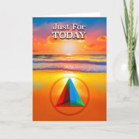 Just For TODAY AA Slogan Beach at Sunrise Card