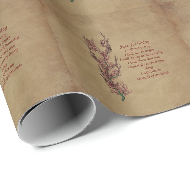 Just For Today Flowers Inspirational Wrapping Paper (Roll Corner)