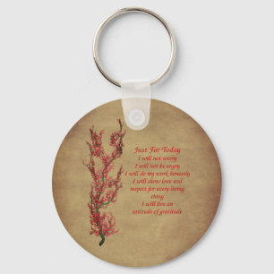 Just For Today Inspirational Quote  Key Ring