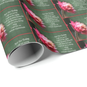 Just For Today Inspirational Reiki Floral    Wrapping Paper