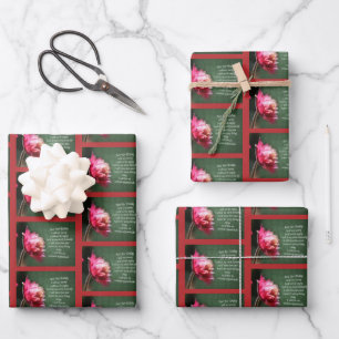 Just For Today Inspirational Reiki Floral Wrapping Paper Sheet