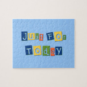 Just for Today Slogan Quote Colour Block Letters Jigsaw Puzzle