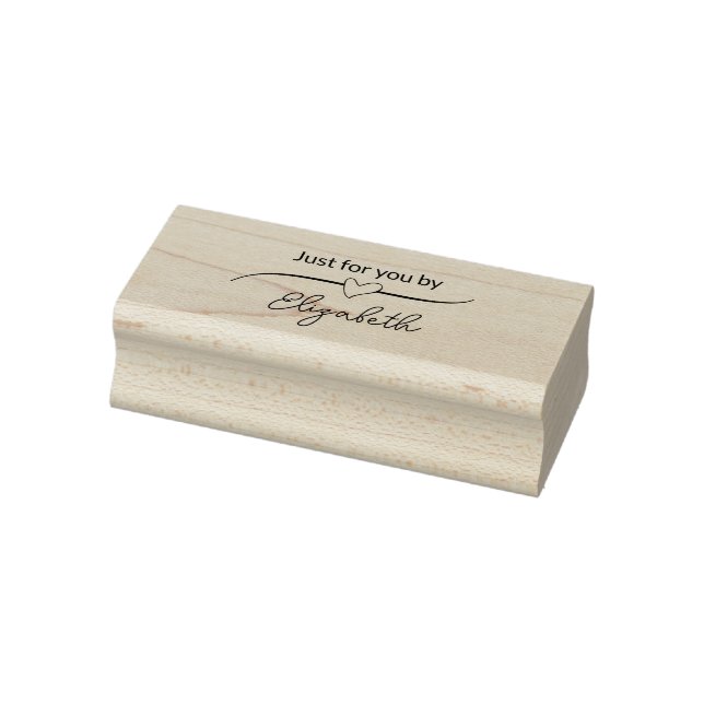 Just for You By Your Name in Script with Heart Rubber Stamp (Stamp)