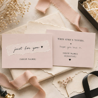 Just For You Small Business Package Insert Card