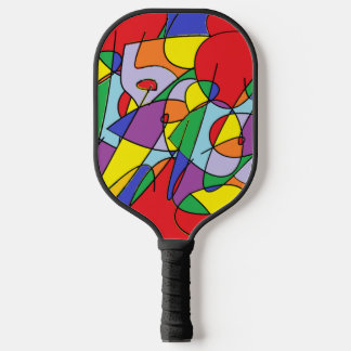 Just Fun, Bright Colours and Swirls Pickleball Paddle