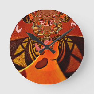 Just Funny Giraffe image design Round Clock