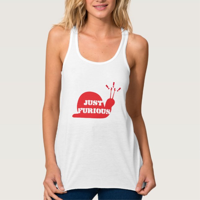 Just furious funny red snail cover singlet (Front)