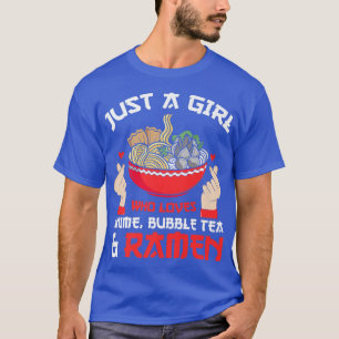 Just girl anime, bubble tea & ramen Anime Merch  1 T-Shirt