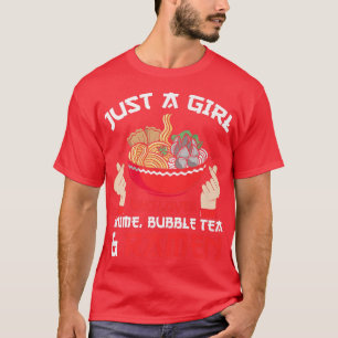 Just girl anime, bubble tea & ramen Anime Merch 1 T-Shirt