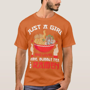 Just girl anime, bubble tea & ramen Anime Merch 1 T-Shirt