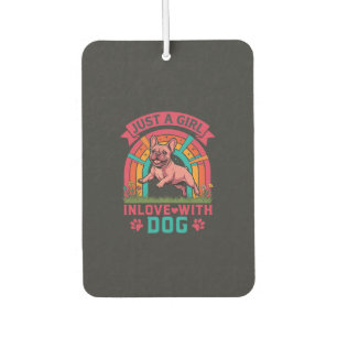 Just Girl Inlove Dog French Bulldog Rainbow Paws Car Air Freshener