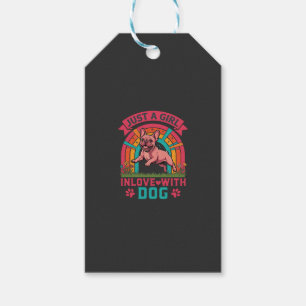 Just Girl Inlove Dog French Bulldog Rainbow Paws Gift Tags