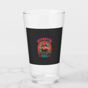 Just Girl Inlove Dog French Bulldog Rainbow Paws Glass