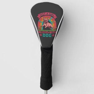 Just Girl Inlove Dog French Bulldog Rainbow Paws Golf Head Cover