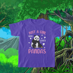 just girl loves pandas word art  T-Shirt