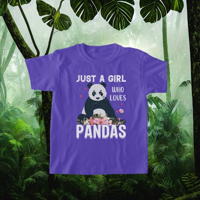 just girl loves pandas word art  T-Shirt (Creator Uploaded)
