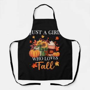 Just Girl Who Loves Fall Season Pumpkin Spice Leav Apron
