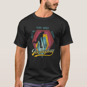 Just Girl Who Loves Ice Hockey Women Retro Vintage T-Shirt