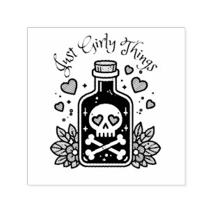 Just Girly things Poison Bottle Funny Halloween Self-inking Stamp