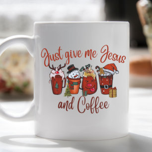 Just Give Me Jesus and Coffee Christmas Cute Xmas Mug