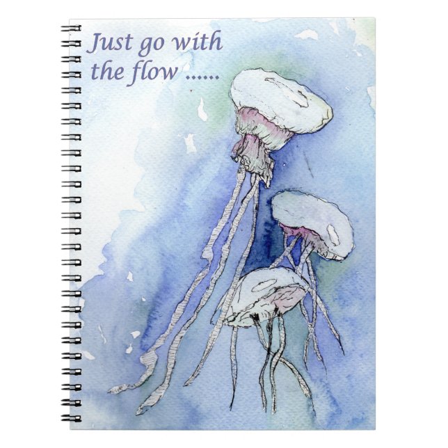 Just go with the flow (a435) spiral notebook (Front)