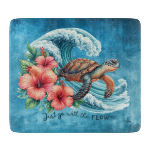 Just Go With The Flow Turtle Cutting Board
