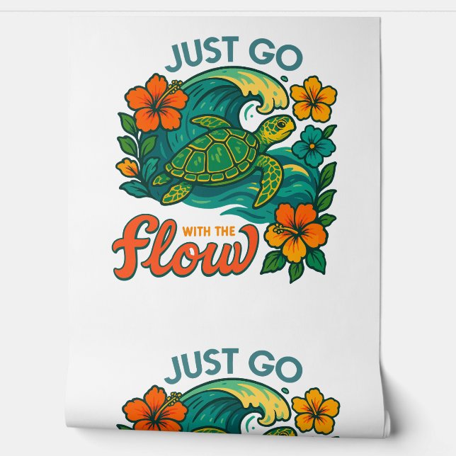 Just Go with the Flow Turtle Wallpaper (Unrolling)