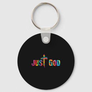 Just God Jesus Cross Inspirational Motivational Ch Key Ring