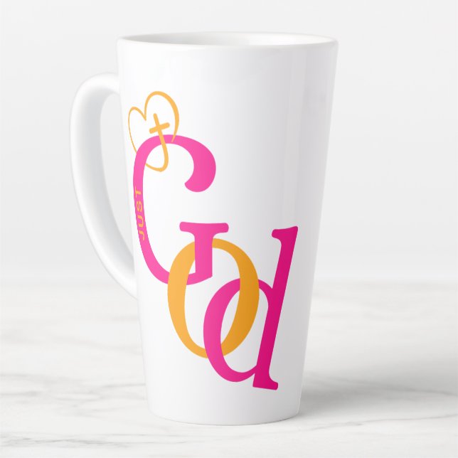 Just God Latte Mug (Left Angle)