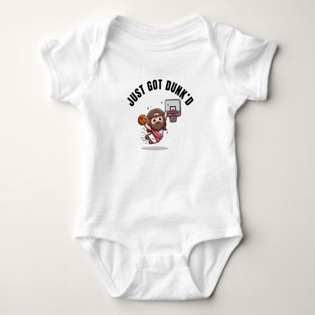Just Got Dunked Funny Baptism Baby Bodysuit Gift (Front)