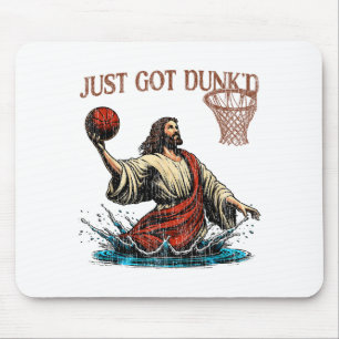 Just Got Dunked Funny Baptism Jesus Christian Bask Mouse Pad